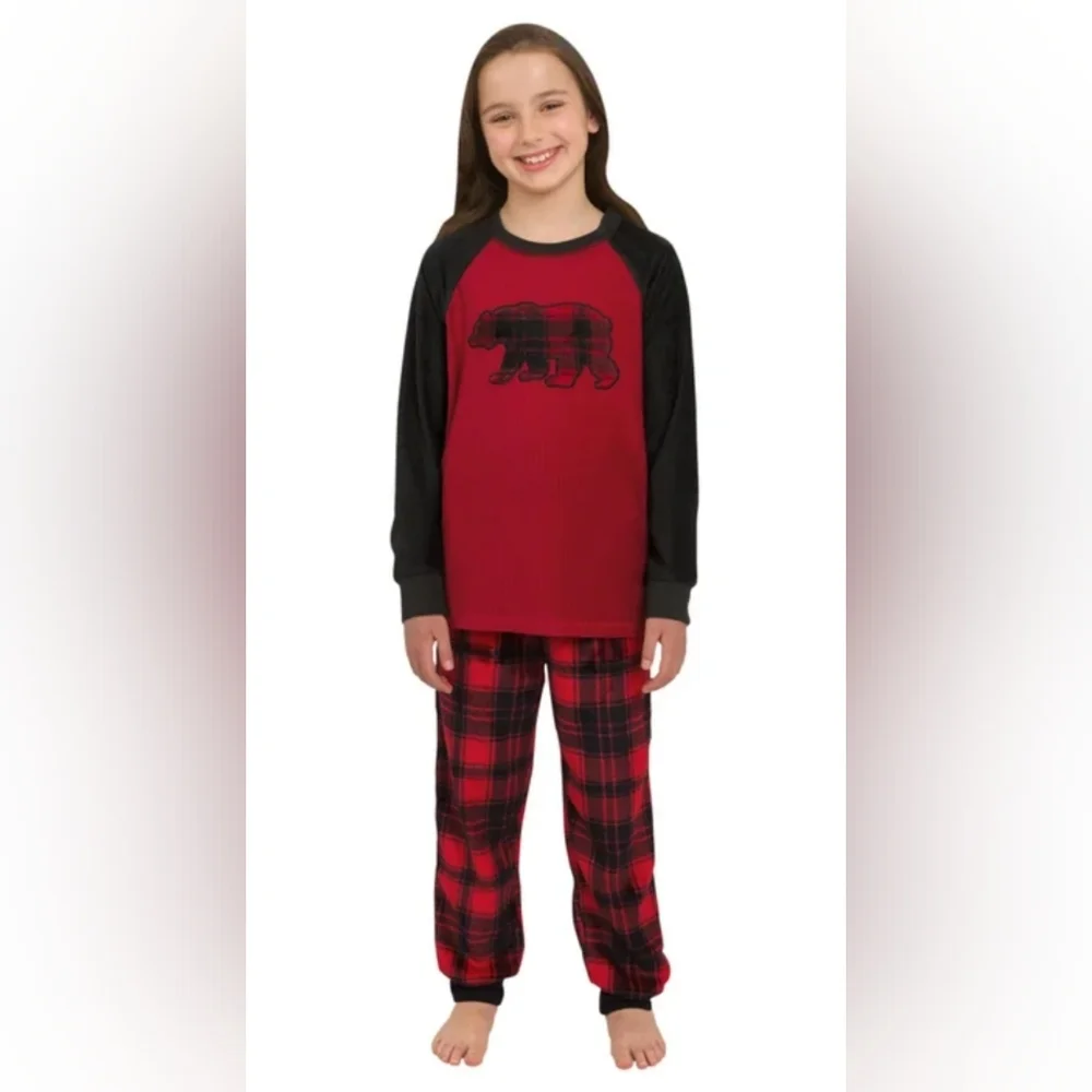 New! Eddie Bauer KIDS Boys Girls  Holiday Family Sleep Pajama Set Size XS 5/6